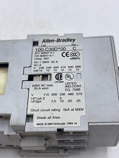 Used Allen-Bradley 100-C30D*00 Ser C 