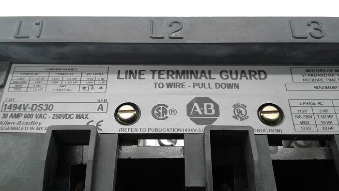 Used Allen-Bradley Line Terminal Guard 1494V-DS30
