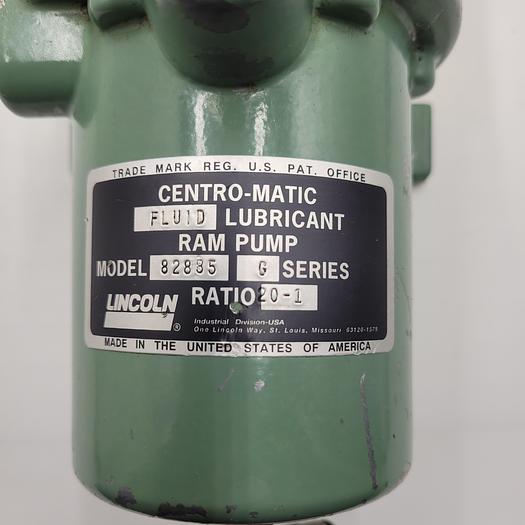Used CENTRO-MATIC FLUID LUBRICANT RAM PUMP MODEL 82885 G series RATIO: 20-1