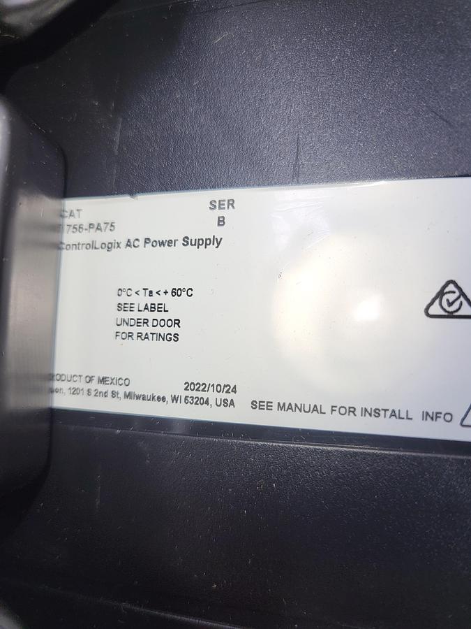 Allen Bradley 1756-PA75 Control Logix AC power supply
