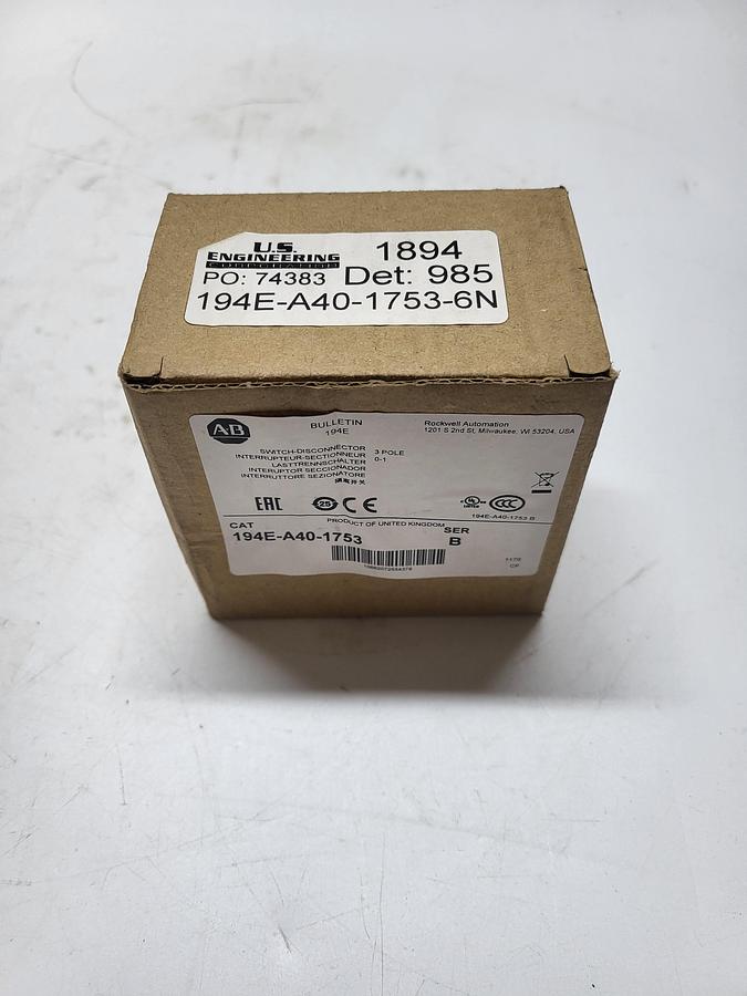 Allen-Bradley Bulletin 194E-A40-1753 Ser.B Switch-Disconnector