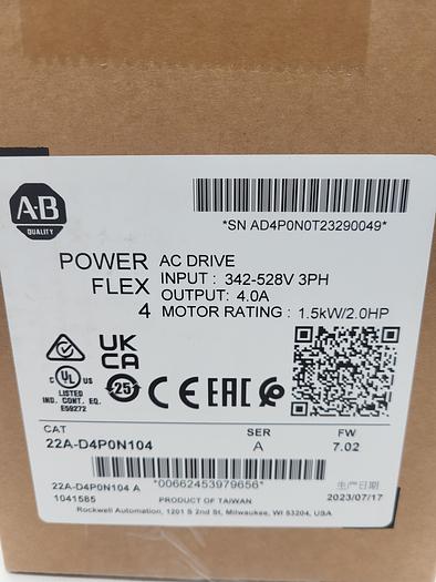 Allen-Bradley Power Flex 4 22A-D4P0N104