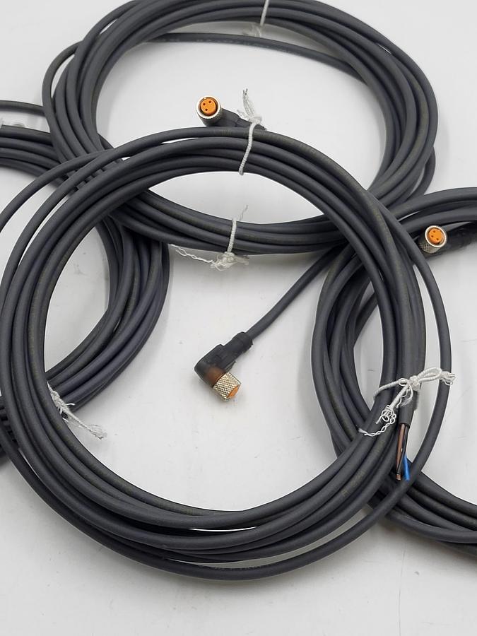 Lumberg Automation RKMWV/LED A 3-224/5 Meters 3 pin Sensor/Actuator Double-Ended Cordset: open 90 deg 3-pin M12