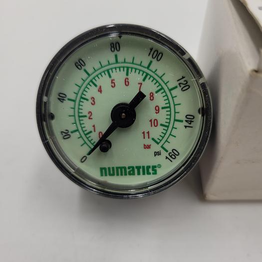 NUMATICS PRESSURE GAUGE 214-103A 0-160PSI 1/8" NSNP in original box