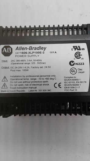 Used Allen-Bradley 1606-XLP100E-2 Power Supply
