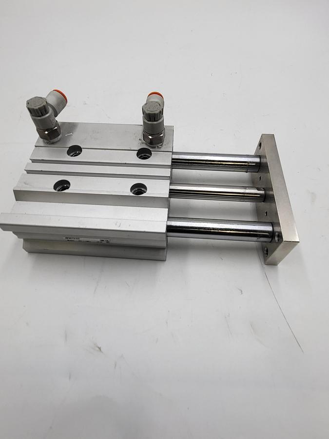 Used SMC MGPM20TN-50Z & 2 pneumatic SPEED control valves AS2201f