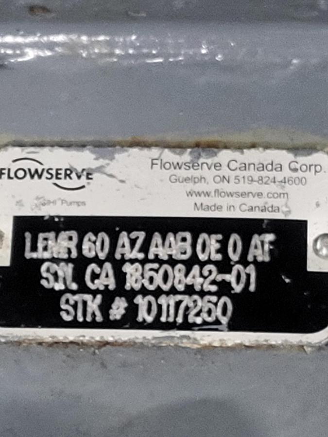 Used Flowserve motor & pump 42055508 3 HP 208-230/460 v 3500 rpm / pump: stk#10117250 / 1850842-01