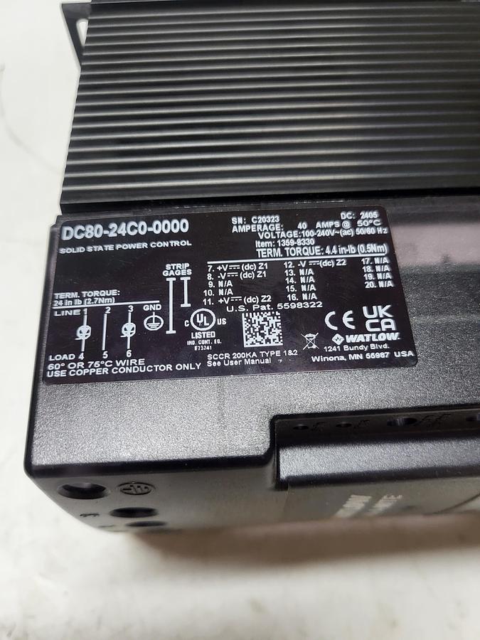 Used WATLOW Din-A-Mite DC80-24C0-0000 Power Control