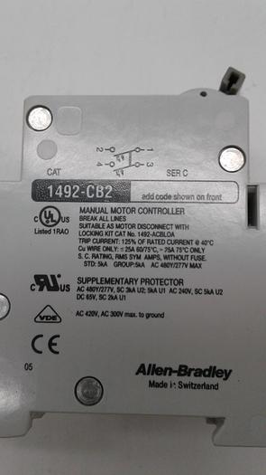 Used Allen-Bradley Manual Motor Control 1492-CB2