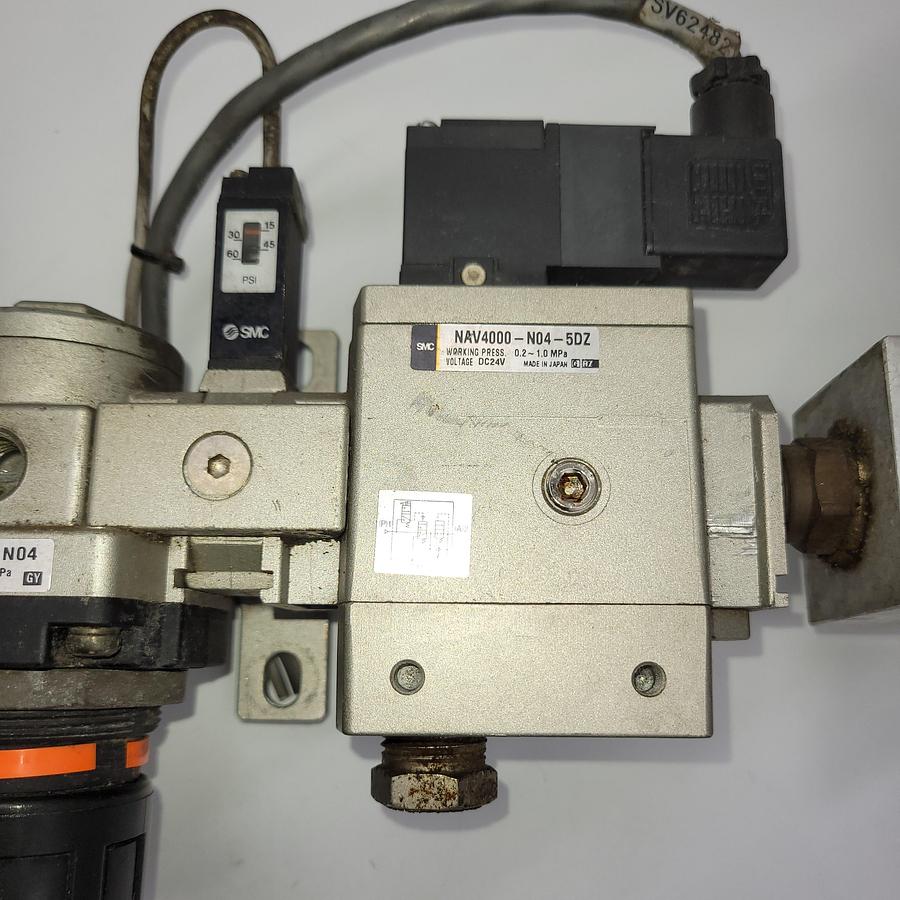 Used SMC pneumatic valve NAR4000-N04 / filter NAF4000-N04D / nav4000-n04-5dz soft start up valve / 3-way nav4500-n04-x116 / muffler block / DC21-26V Valve Coil