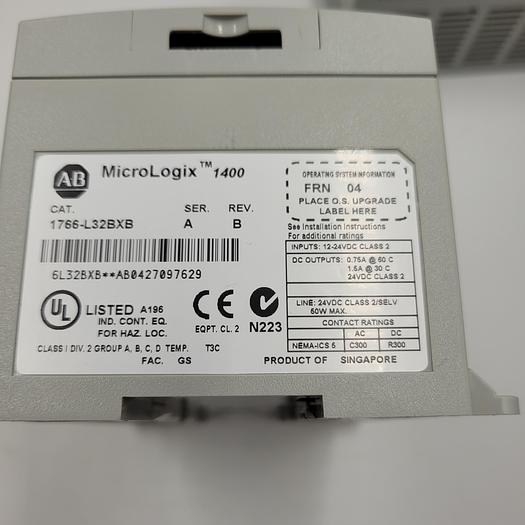 Used ALLEN BRADLEY MICRO LOGIX 1400 / 1766-L32BXB SER. A REV. B