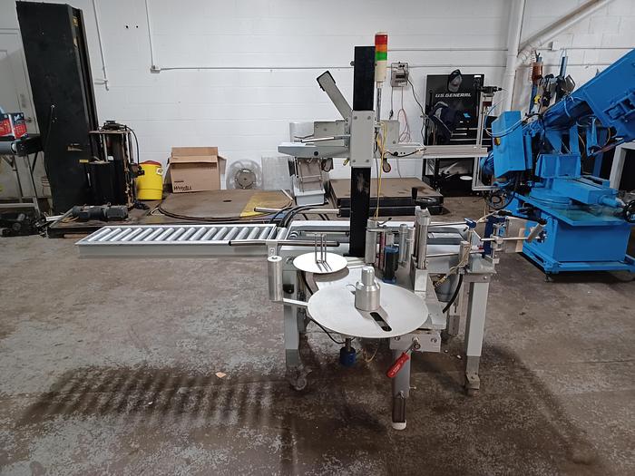 Used Belcor Model 130 Top and bottom case sealer taper with labeler