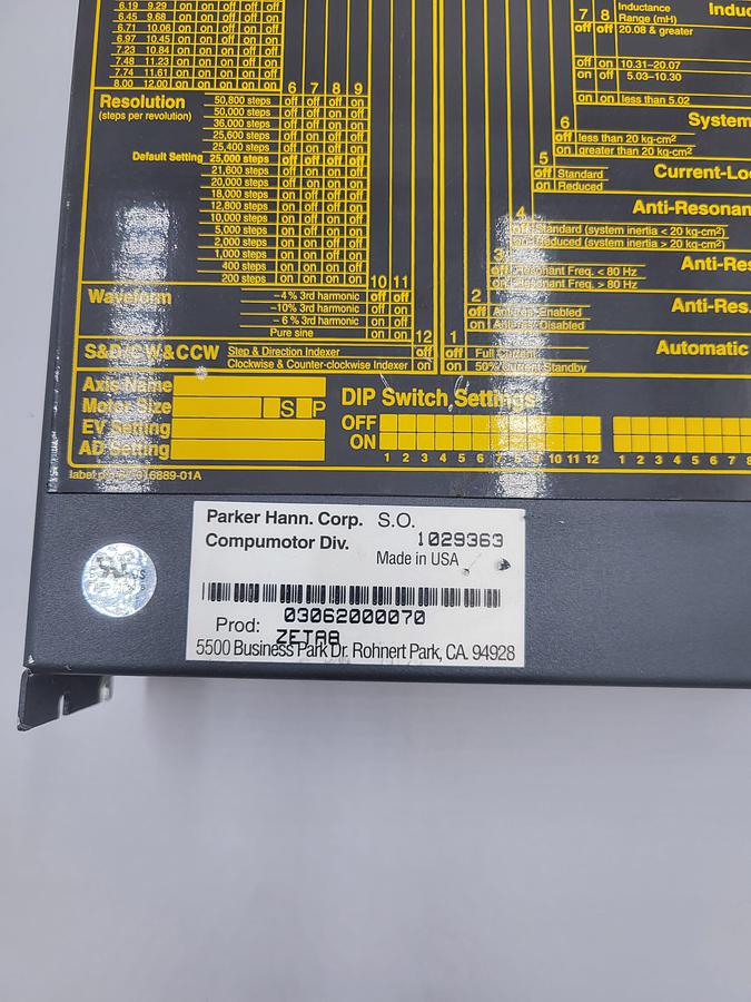 Used Parker Hannifin ZETA8 Microstepper Drive with Active Damping - P/N: A29128