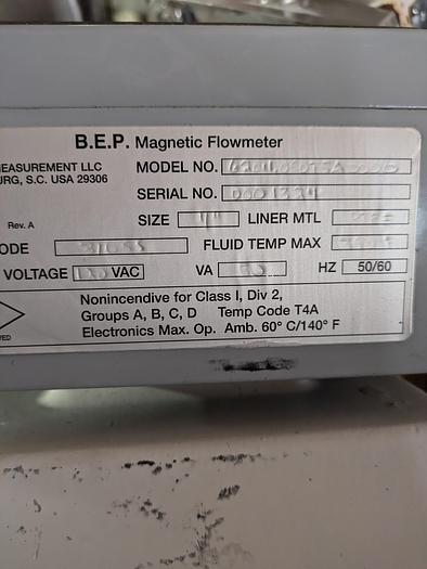 Used B.E.P. 4" flow meter stainless steel