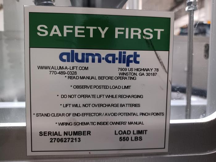 Used Citus jacketed mixing kettle and Alum-a-lift lifting cart