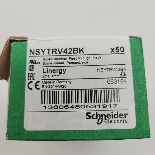 Schneider Electric NSYTRV42BK Feed Through Ground Terminal