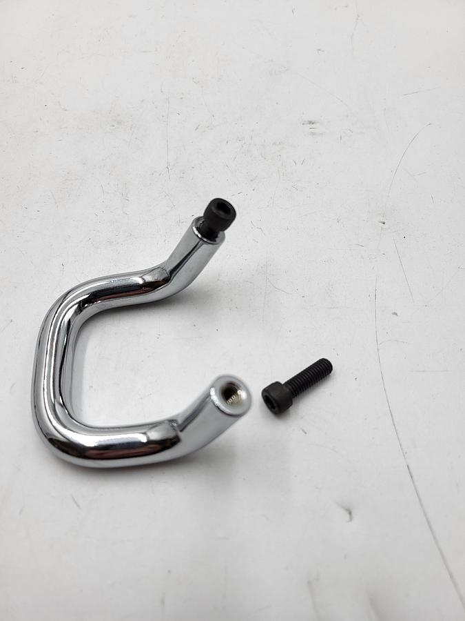 Used Threaded chrome ptd steel Through-Hole-Mount Offset Pull Handles 2" Ctr-to-Ctr 3/8" dia. handle material