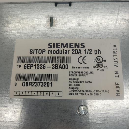 Used Siemens 6EPI 336-3BA00 SITOP Modular 20A 1/2 Ph