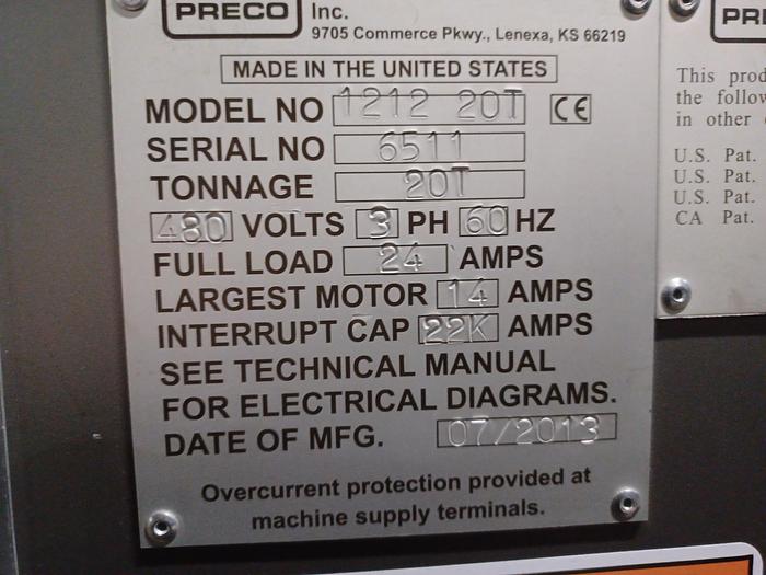 Used 2013 Preco inc 1212 20T