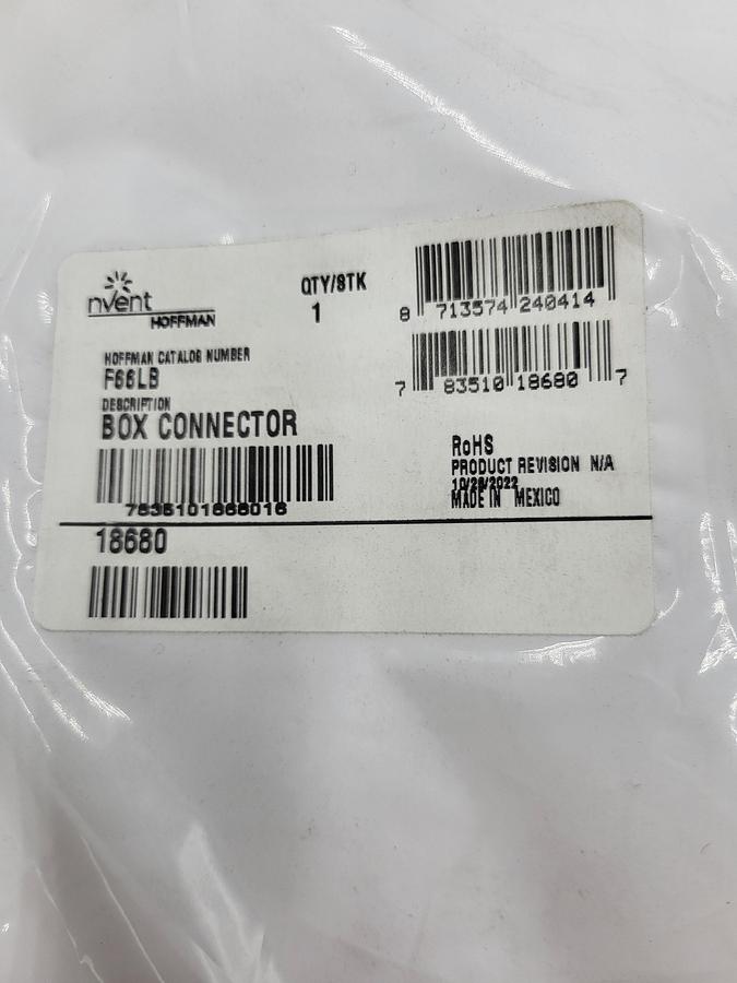 Nvent Wireway Box Connector: 6 in Wd, 6 in Ht, 7 5/8 in Lg, Steel *new in sealed bag*