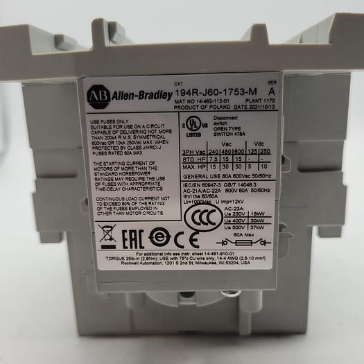 Allen-Bradley 194R-J60-1753-M Ser.A
