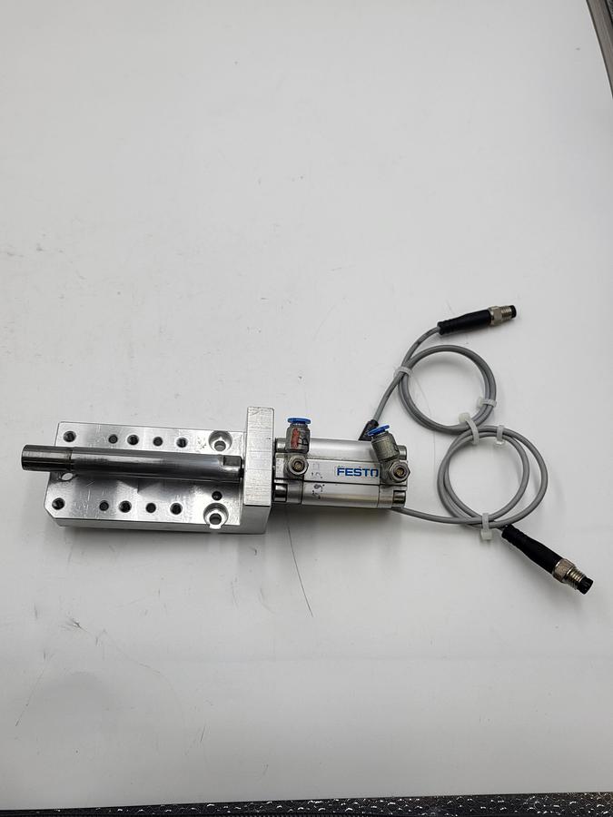 Used Festo cylinder push ADVU-16-20-PA mounted on aluminum base
