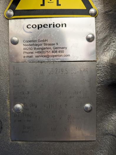 Used coperion 10" metering valve, stainless steel, sew drive