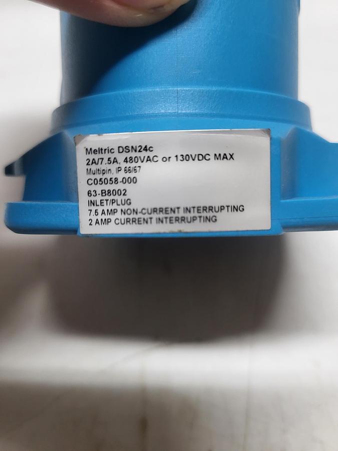 Used Meltric DSN24c C05058-00 63-B8002 Inlet/Plug