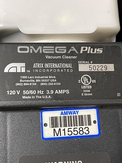 Used Omega Plus Vacuum 120V, 50/60HZ 3.9 Amps  