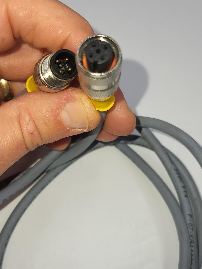 Used Turck RK 4.4T-2-RS 4.4T Cordset, M12 Male to M12 Female, Gray, 4 cond. 7' LONG