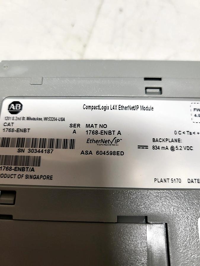 Allen-Bradley 1768-ENBT nameplate
