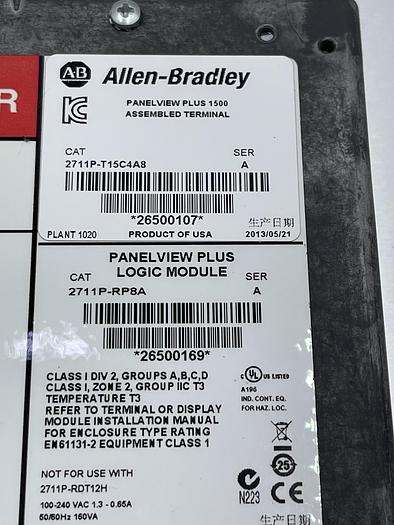 Used Allen-Bradley 2711P-T15C4A8 Ser A