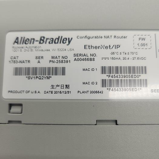 Used Allen-Bradley 1783-NATR Configurable NAT Router