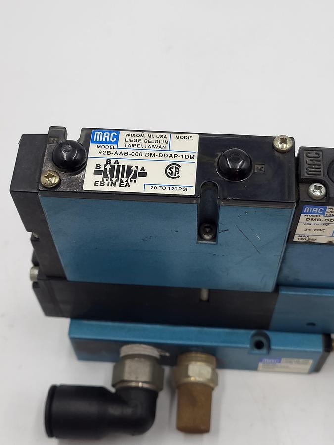 Used MAC 92B-AAB-000-DM-DDAP-1DM Valve & Solenoid Valves: DMB-DDAP-1DM / 92B-000-CAA / PR92C-JACA