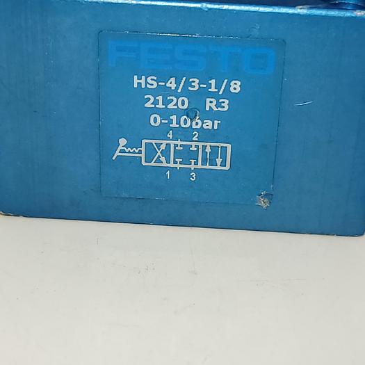 Used FESTO HS-4/3-1/8 2120 R3 HAND LEVER VALVE