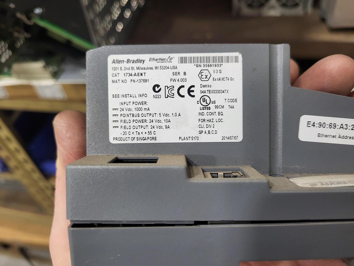 Allen-Bradley 1734-AENT nameplate