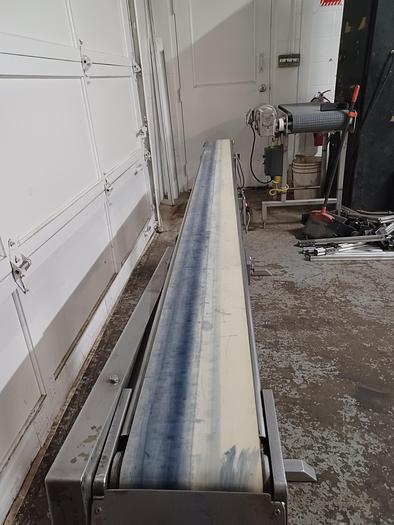 Used Conveyor 6" wide 101" long 31" tall with variable speed controller all stainless