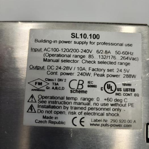 Used PULS POWER SUPPLY SL10.100