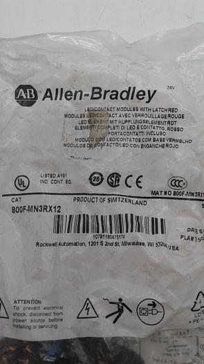 Allen-Bradley LED/Contact Modules With Latch 800F-MN3RX12
