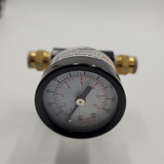 Used DK648800AV 11/00 Black Air-Compressor Regulator with Gauge accommodates pressures from 0 - 200 psi