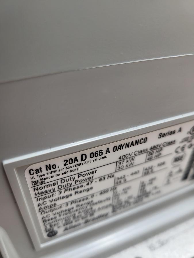 Allen-Bradley Powerflex 70 20AD065A0AYNANC0 Ser.A