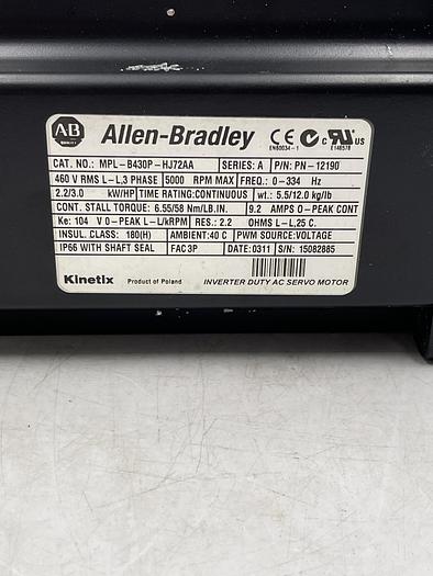 Used Allen-Bradley MPL-B430P-HJ72AA Ser A 