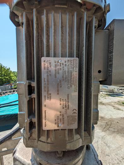 Used Blue belt stainless incline conveyor on wheels 22' long 30" wide thermodrive belt