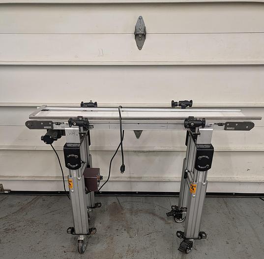 Used Dorner 8" wide x 48" long conveyor, variable speed drive. adjustable legs