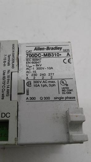 Used Allen-Bradley MB310 700DC-MB310* A Single Phase