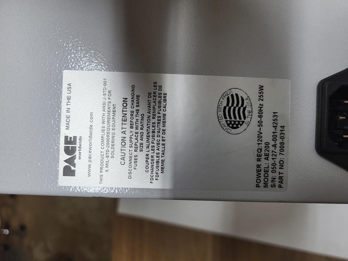 Pace Fume Extractor AE200 050-127-A-001-42532