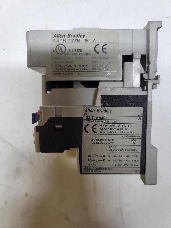 Used Allen-Bradley 193-T1APM Ser.A 193-T1AA40 Ser.A
