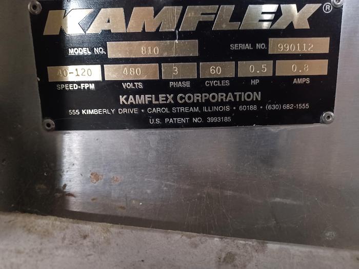 Used Kamflex Incline Conveyor on wheels 12" belt 8' long