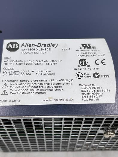 Used Allen-Bradley 1606-XLS480E Ser A