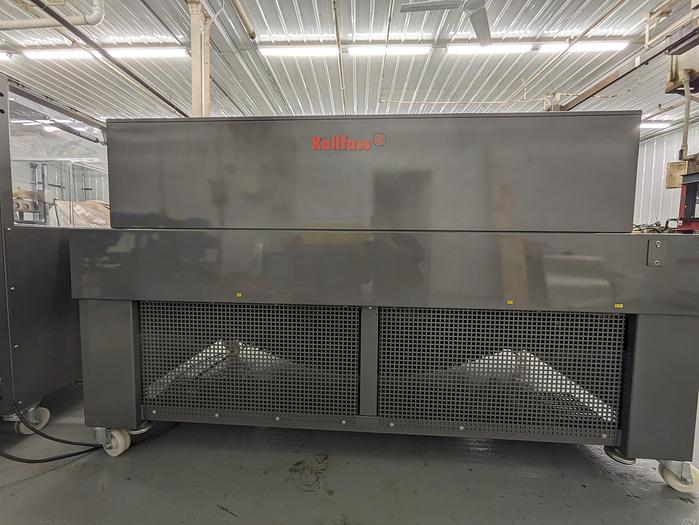 Used Kallfass Universa Servo 500 high speed automatic shrink wrap / with heat tunnel